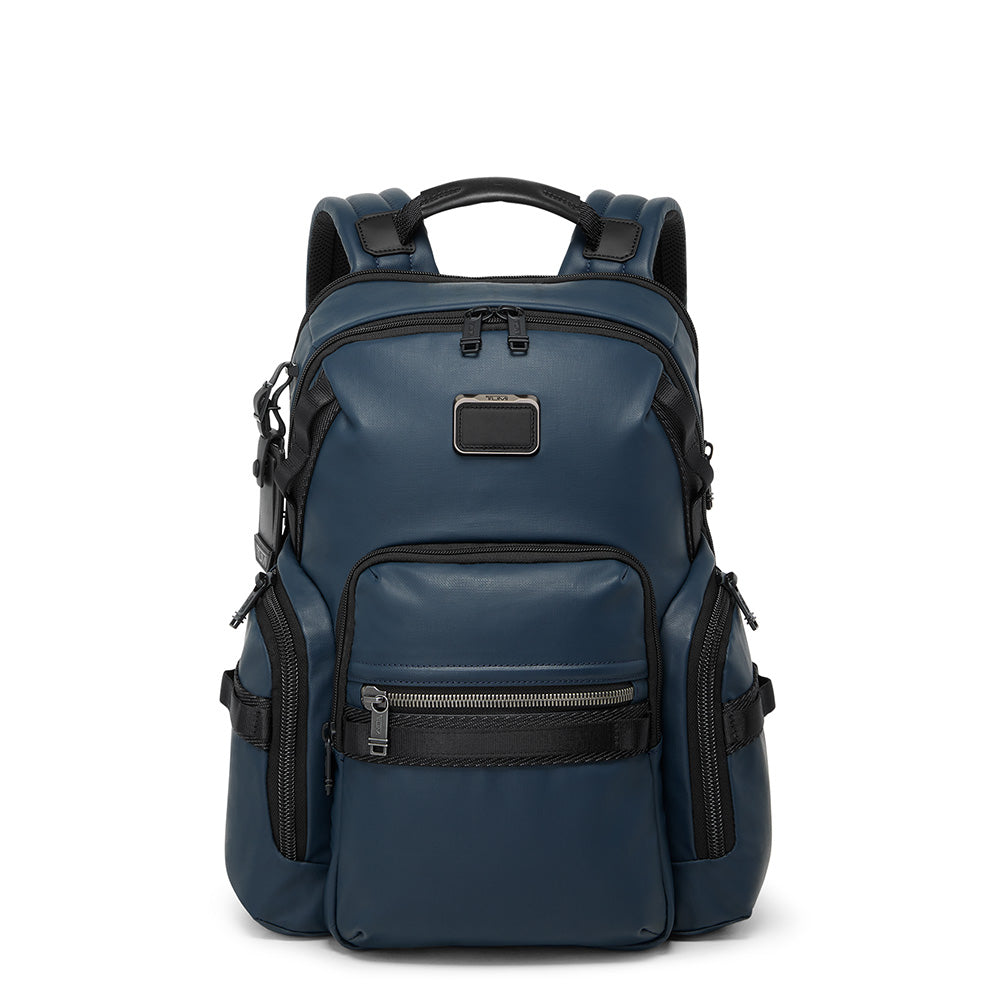 Alpha Bravo Navigation Backpack Navy Coated Canvas