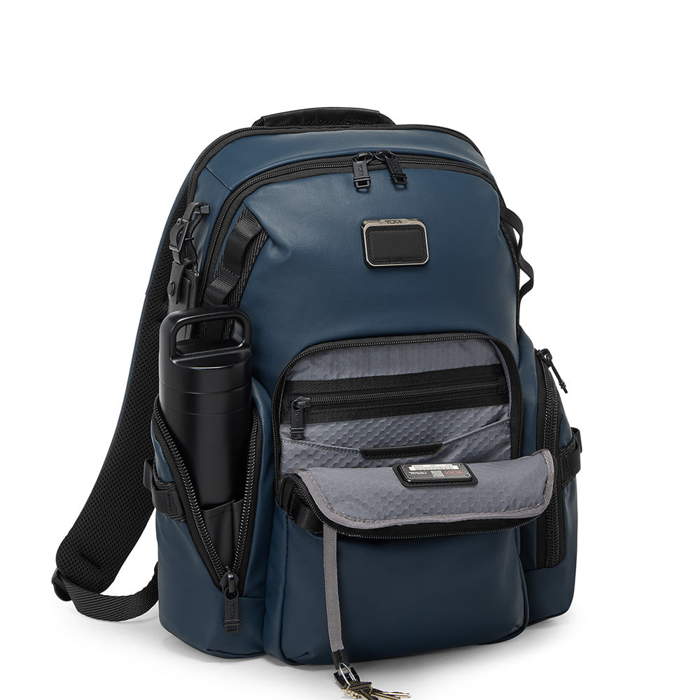 Alpha Bravo Navigation Backpack Navy Coated Canvas