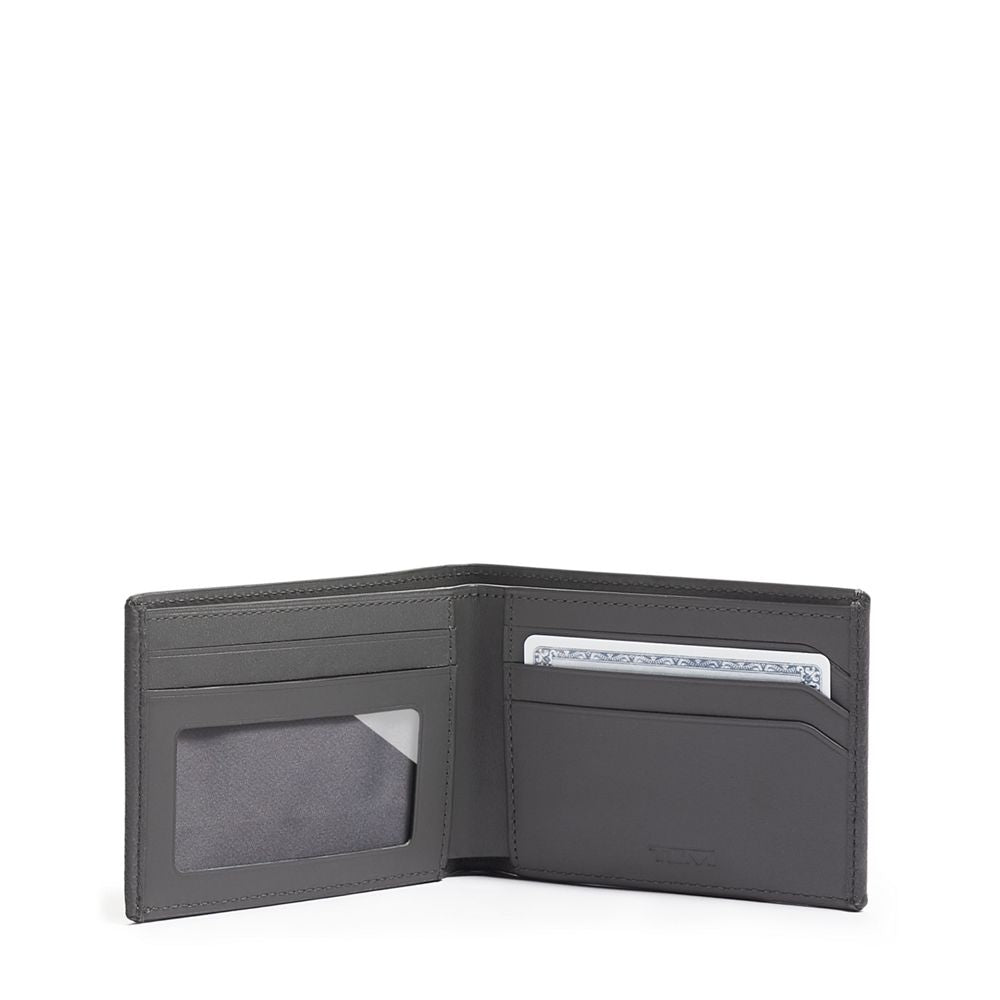 Carteira Double Billfold Couro Cinza