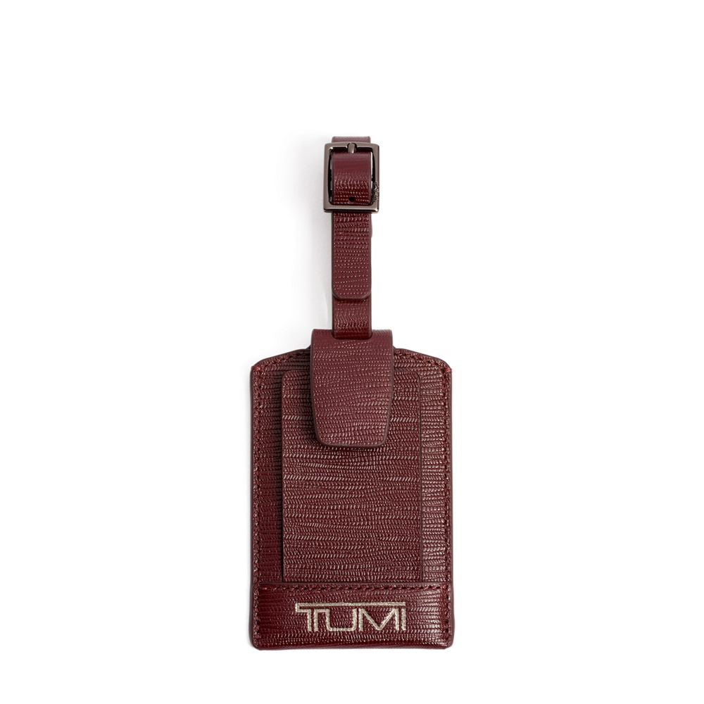 Luggage Tag Couro Vermelho