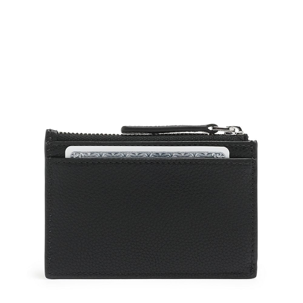 Porta-cartão Zip Card Case Couro Preto