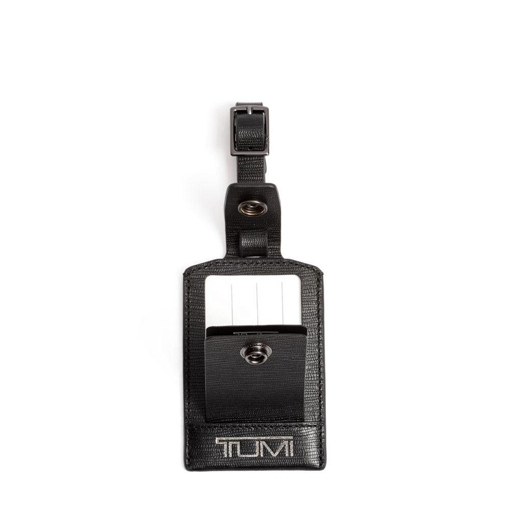 Luggage Tag Couro Preto