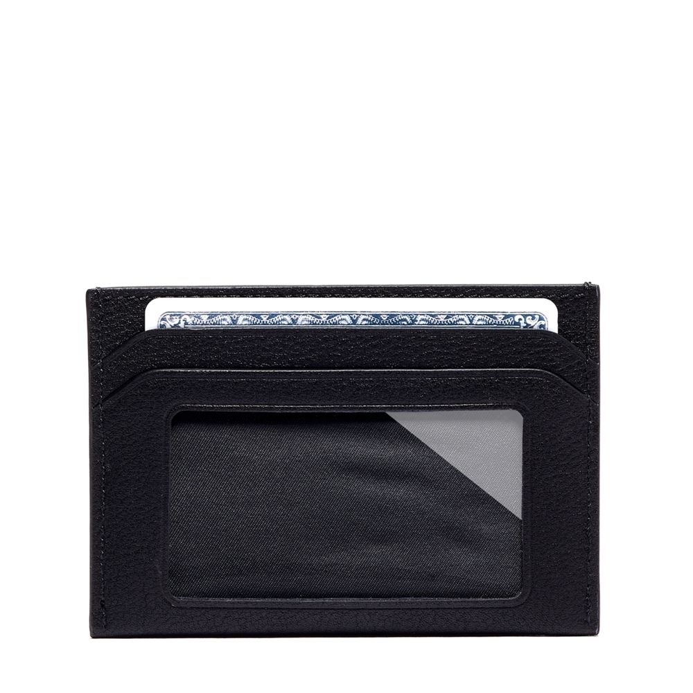 Porta-cartão Slim Card Case Couro Preto