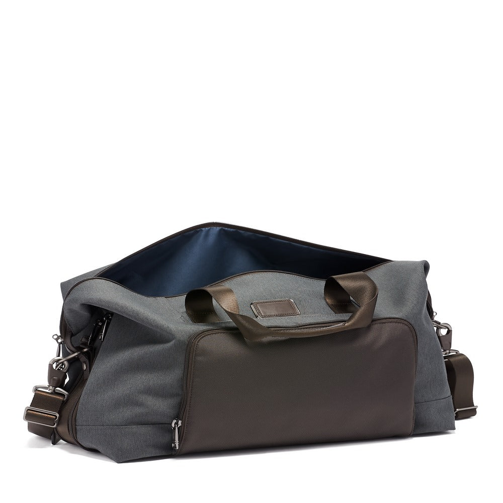 Double Expansion Travel Satchel Duffel Cinza