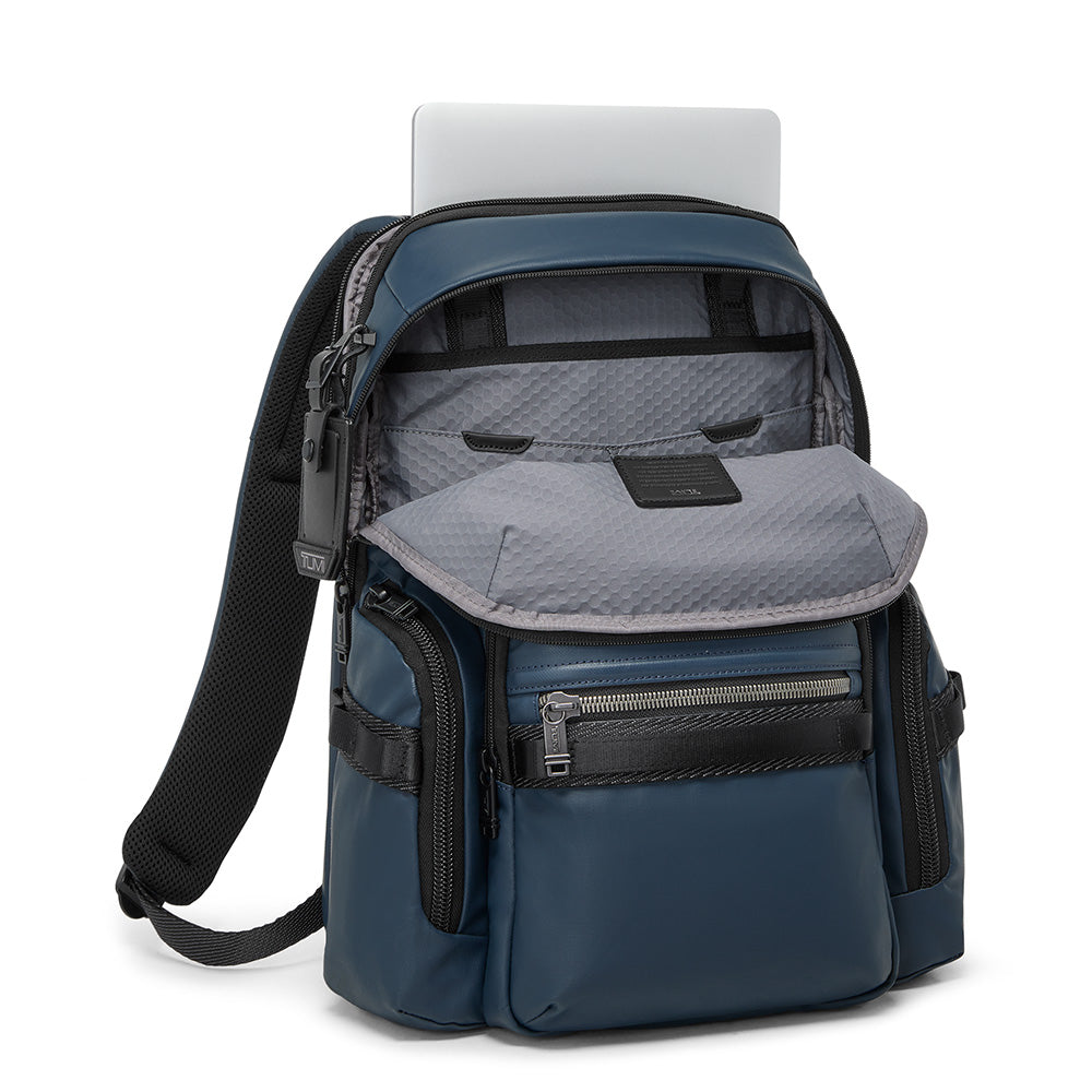 Alpha Bravo Navigation Backpack Navy Coated Canvas