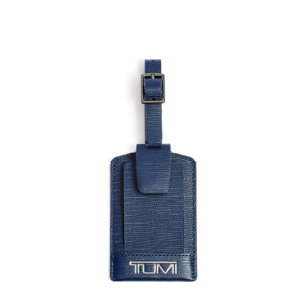 Luggage Tag Couro Azul