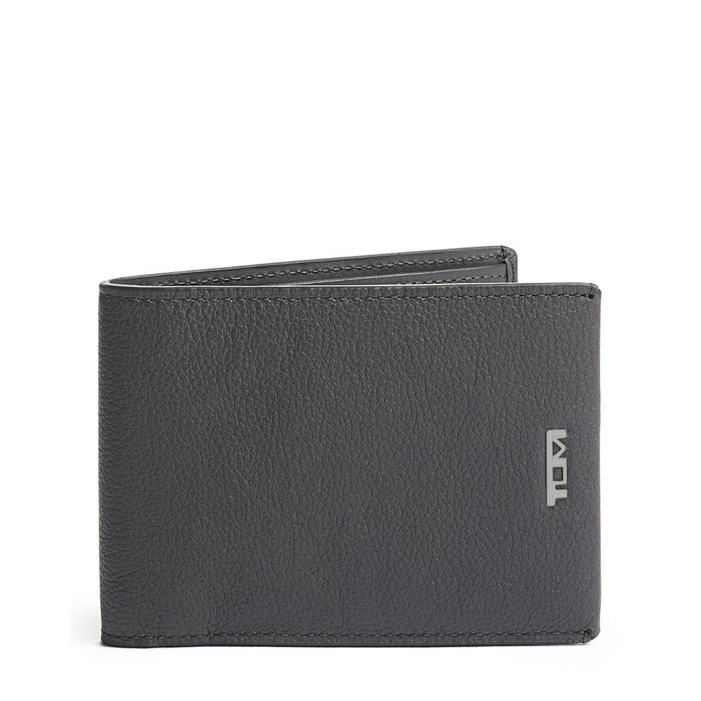 Carteira Double Billfold Couro Cinza