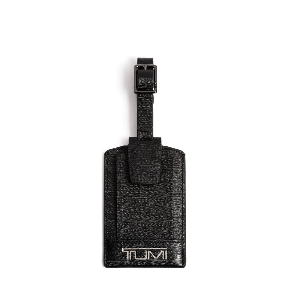 Luggage Tag Couro Preto