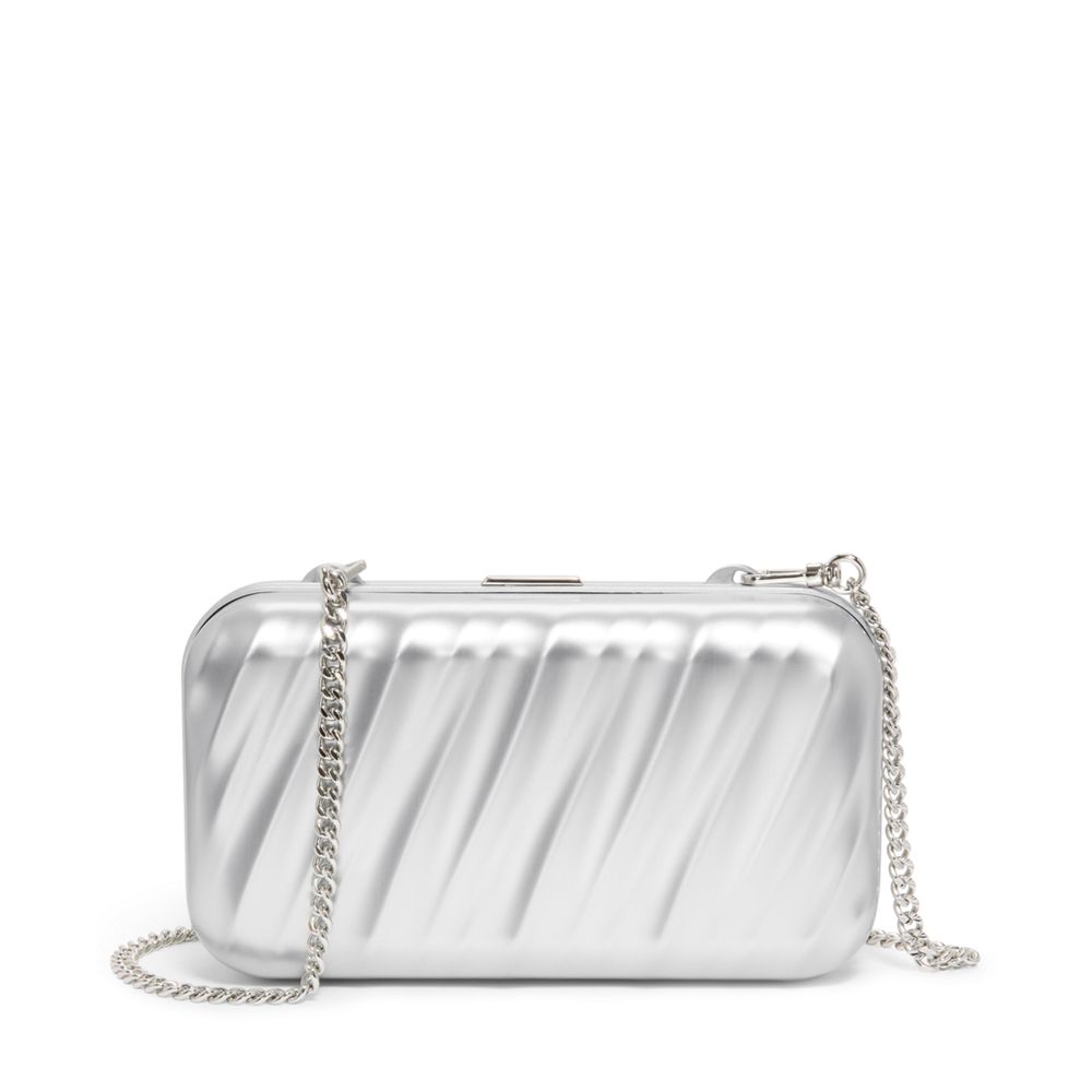 Bolsa Clutch Minaudiere Prata