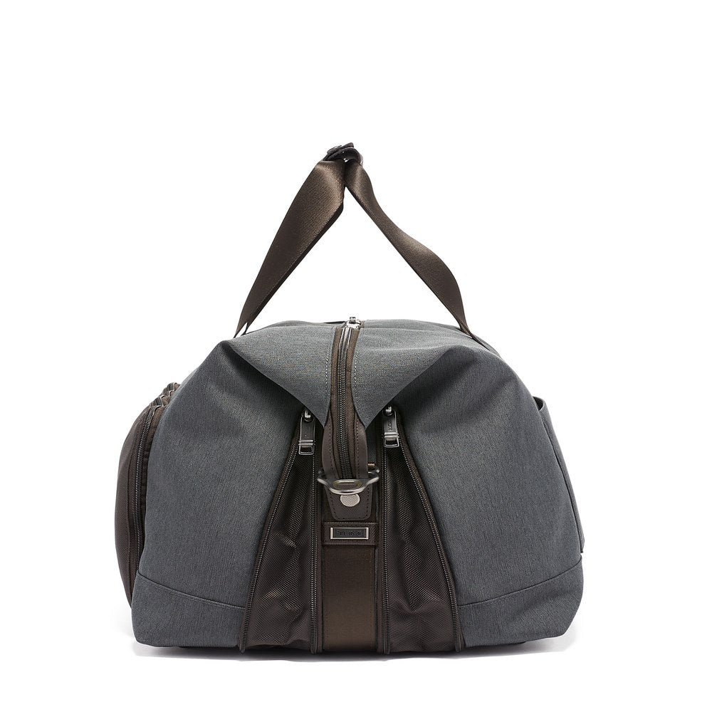 Double Expansion Travel Satchel Duffel Cinza